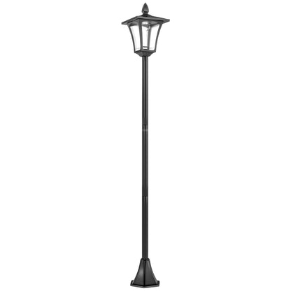 Farola Solar Outsunny Plástico, Acero Inoxidable Negro 18x18x160 Cm_0