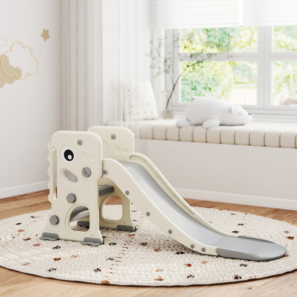 Tobogán Infantil Aiyaplay Hdpe, Pp Crema 146x52x65 Cm 331-087v00cw_1