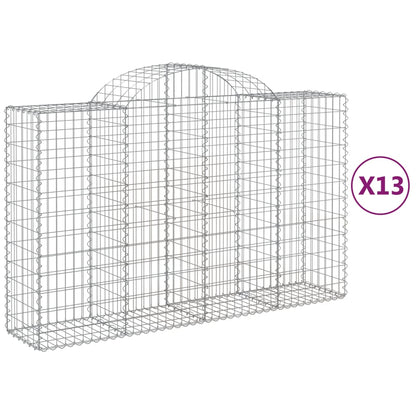Cestas Gaviones 13 Uds Forma De Arco Hierro 200x50x120/140 Cm_0