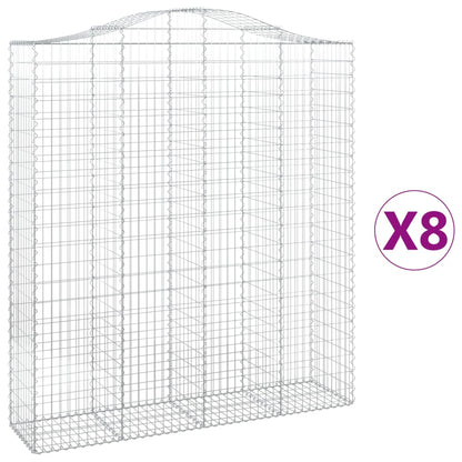 Cestas De Gaviones 8 Uds Forma De Arco Hierro 200x50x220/240 Cm_0