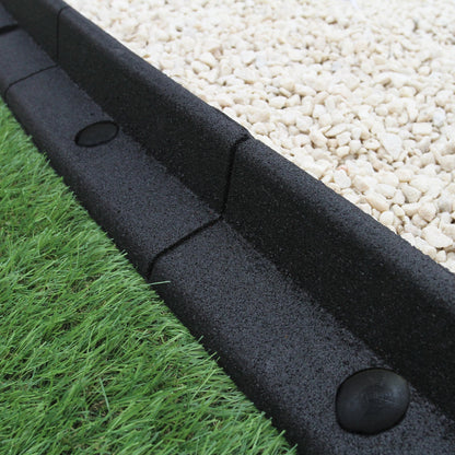 Bordes De Césped Negro Flexibles Jardín Bordes De Césped Paquete De 6 X 1.2m_0
