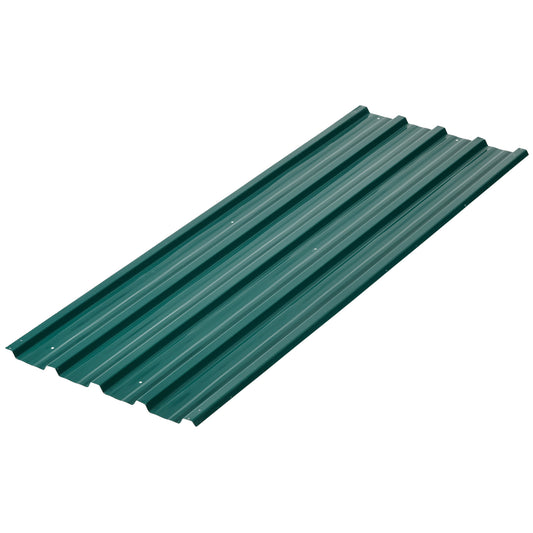 Outsunny Juego De 12 Paneles Para Tejado De Acero Galvanizado 129x45cm Verde_0