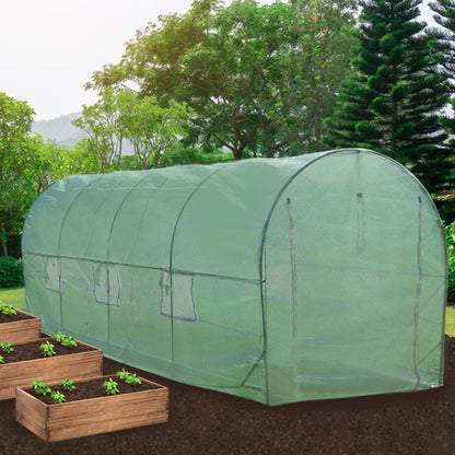 Invernadero Politúnel Con Estantería Galvanizada De Jardín Carpa De Cultivo 25mm 6m X 3m_2