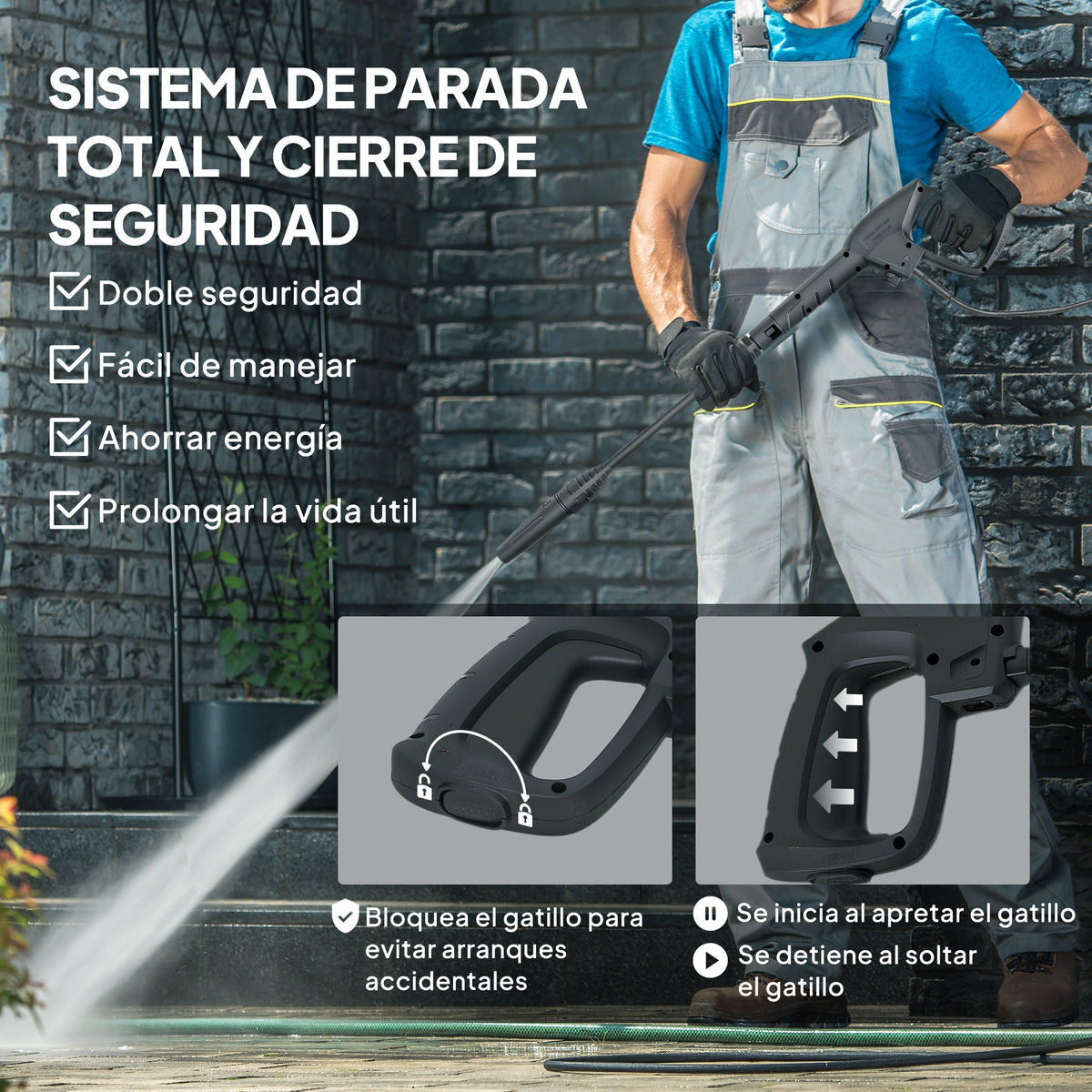 Hidrolimpiadora Outsunny Pp, Cobre Rojo Y Negro 30x27.5x76 Cm 84h-421v90rd_5