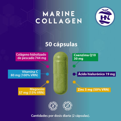 Pack 3 X Colágeno Marino Hidrolizado Con Ácido Hialurónico, Vitamina C, Q10, Zinc Y Magnesio - 3 X 50 Cápsulas_1