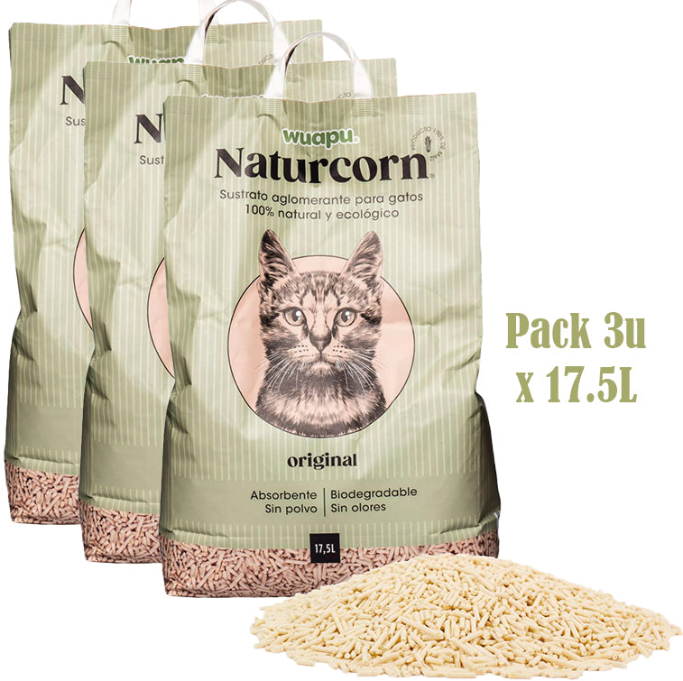 Sustrato Absorbente Wuapu Naturcorn Original En Pelet Biodegradable Para Gato 1 U 6l_3