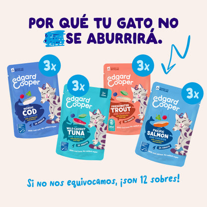 Sobres de comida húmeda para gatos Captura del Día Selección de Pescado en Salsa | Edgard &amp; Cooper 85 g