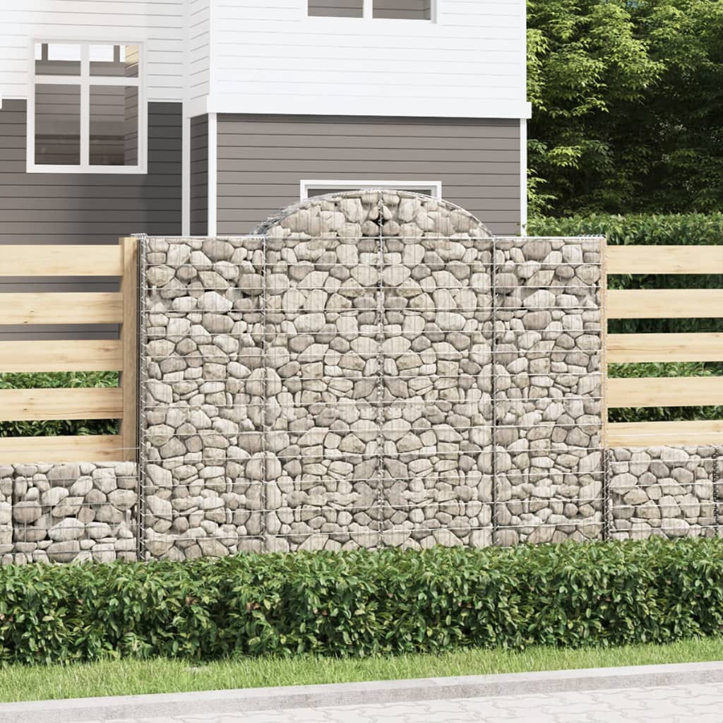 Cestas De Gaviones 9 Uds Forma De Arco Hierro 200x50x160/180 Cm_1