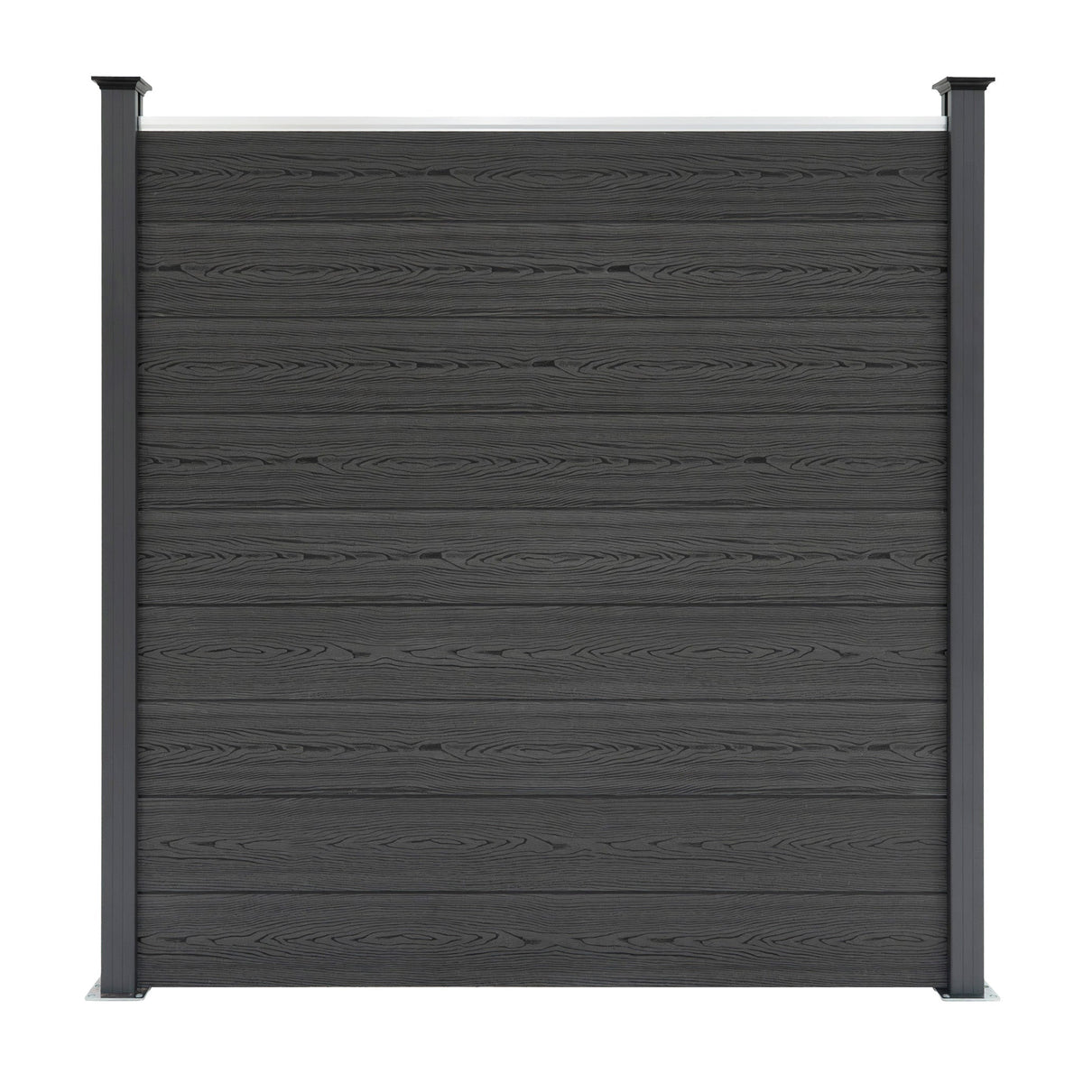 Vallas Para Exteriores De Wpc Y Aluminio - 2x Paneles + 3xpostes | Gris_3