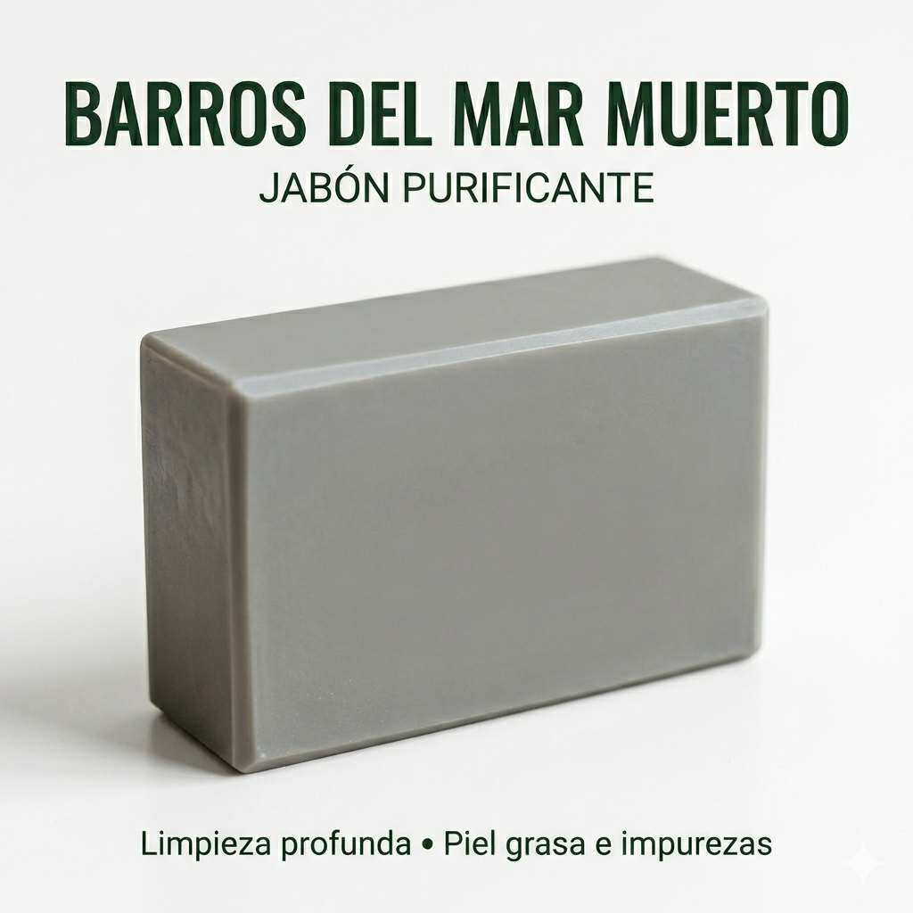 Jabón Sólido Natural de Barros del Mar Muerto 100 g | Limpieza Purificante para Piel Grasa y Mixta | M&On Naturals_0