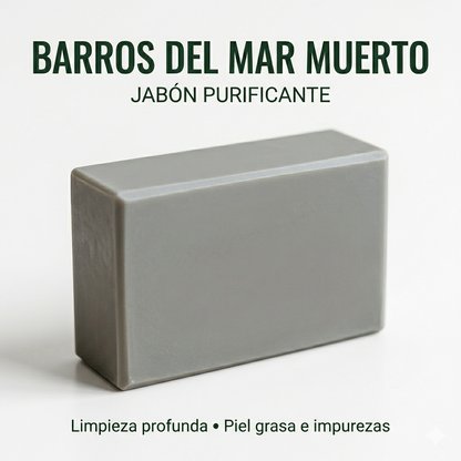 Jabón Sólido Natural de Barros del Mar Muerto 100 g | Limpieza Purificante para Piel Grasa y Mixta | M&amp;On Naturals_0