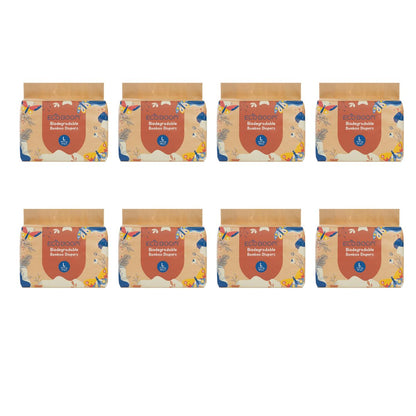ECOBOOM- Pañal Ecológico de BAMBÚ Eco Boom. 70% Biodegradable, Hipoalergénico (TALLA 4/L 9-14 KG, PACK 8 BOLSAS, TOTAL 240 PAÑALES)