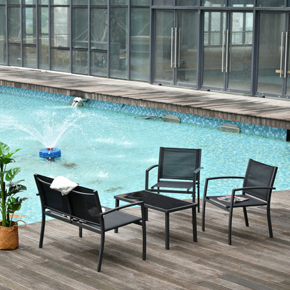 Muebles De Jardín Outsunny Textilene Negro 105x60x77 Cm_1
