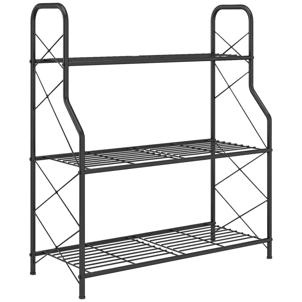 Soporte Para Plantas Outsunny Metal Negro 69x28.5x78 Cm_0
