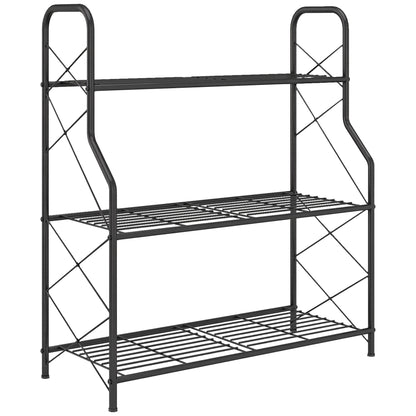 Soporte Para Plantas Outsunny Metal Negro 69x28.5x78 Cm_0