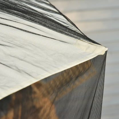 Mosquitera De Sombrilla Con Tubo Rellenable Outsunny Negro Ø300x230 Cm_4