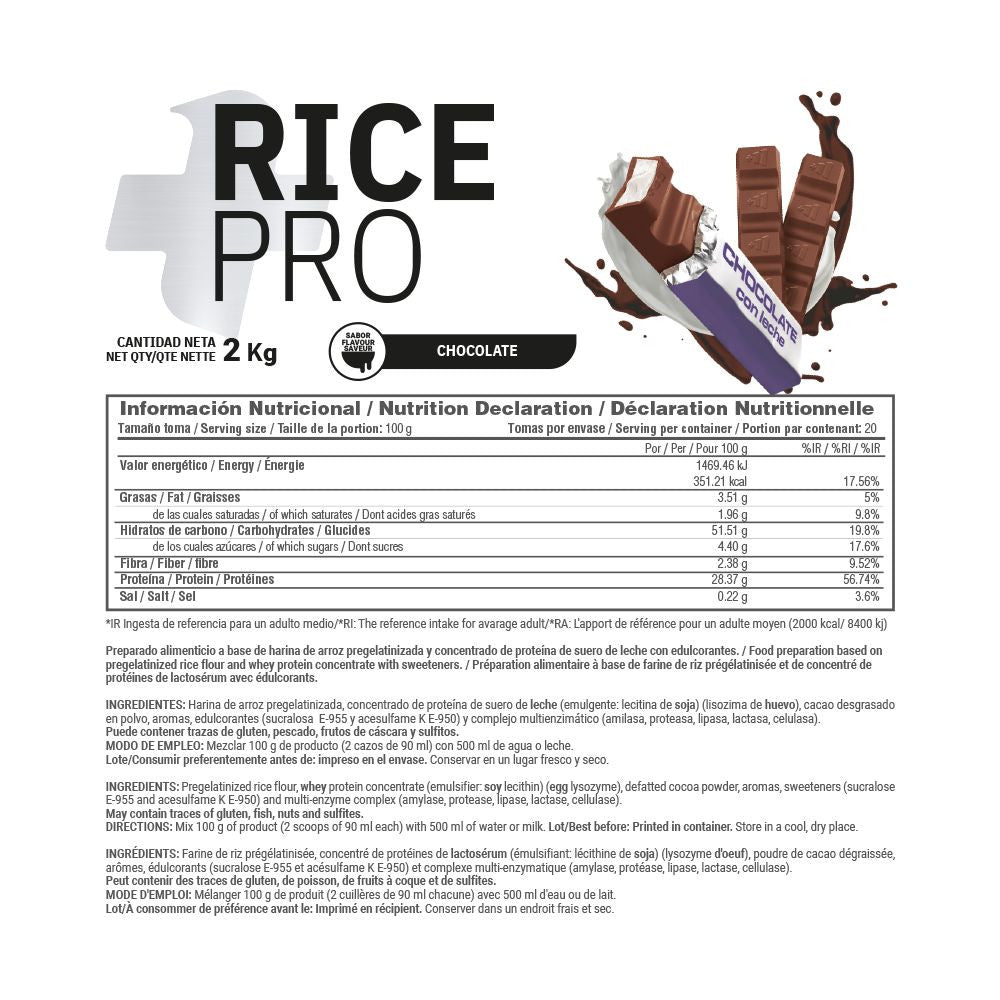Rice Pro (crema De Arroz Con Proteína) - 2 Kg - Chocolate Con Leche - Crema De Arroz - Masmusculo_5