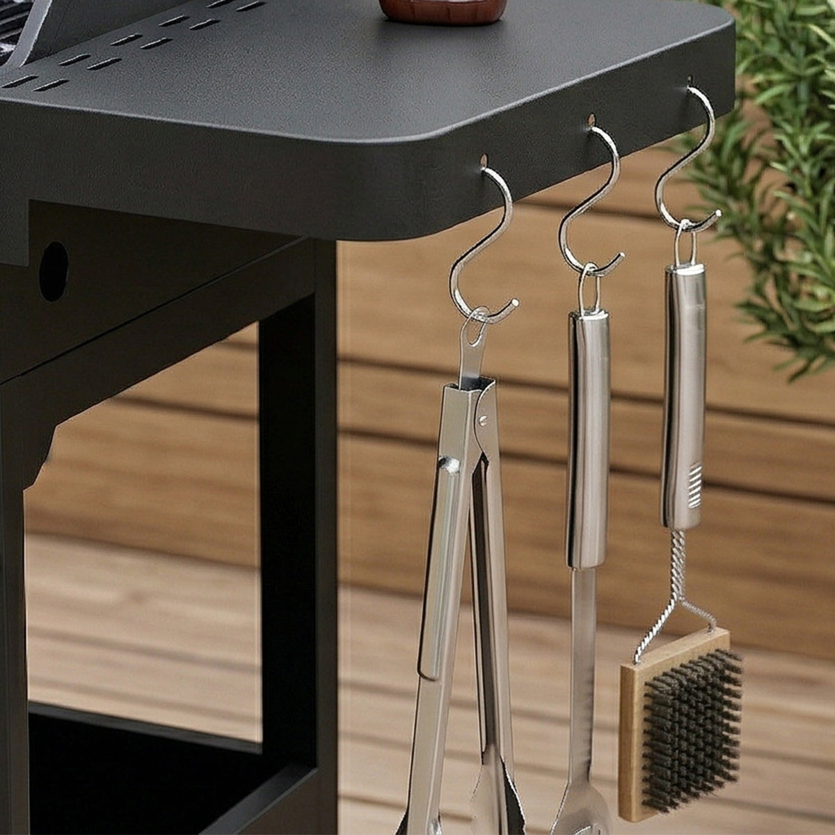 Barbacoa De Gas Outsunny Acero Inoxidable, Metal Negro 125x57x110 Cm_3