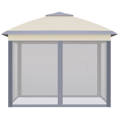 Carpa Plegable Outsunny 330x330x288 Cm Beige_3