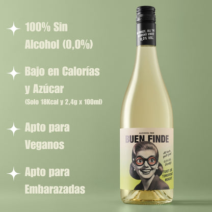Vino Sin Alcohol 0,0% Blanco Verdejo | Pack 6 Botellas X 750 Ml | Fresco Y Con Toques Cítricos_1