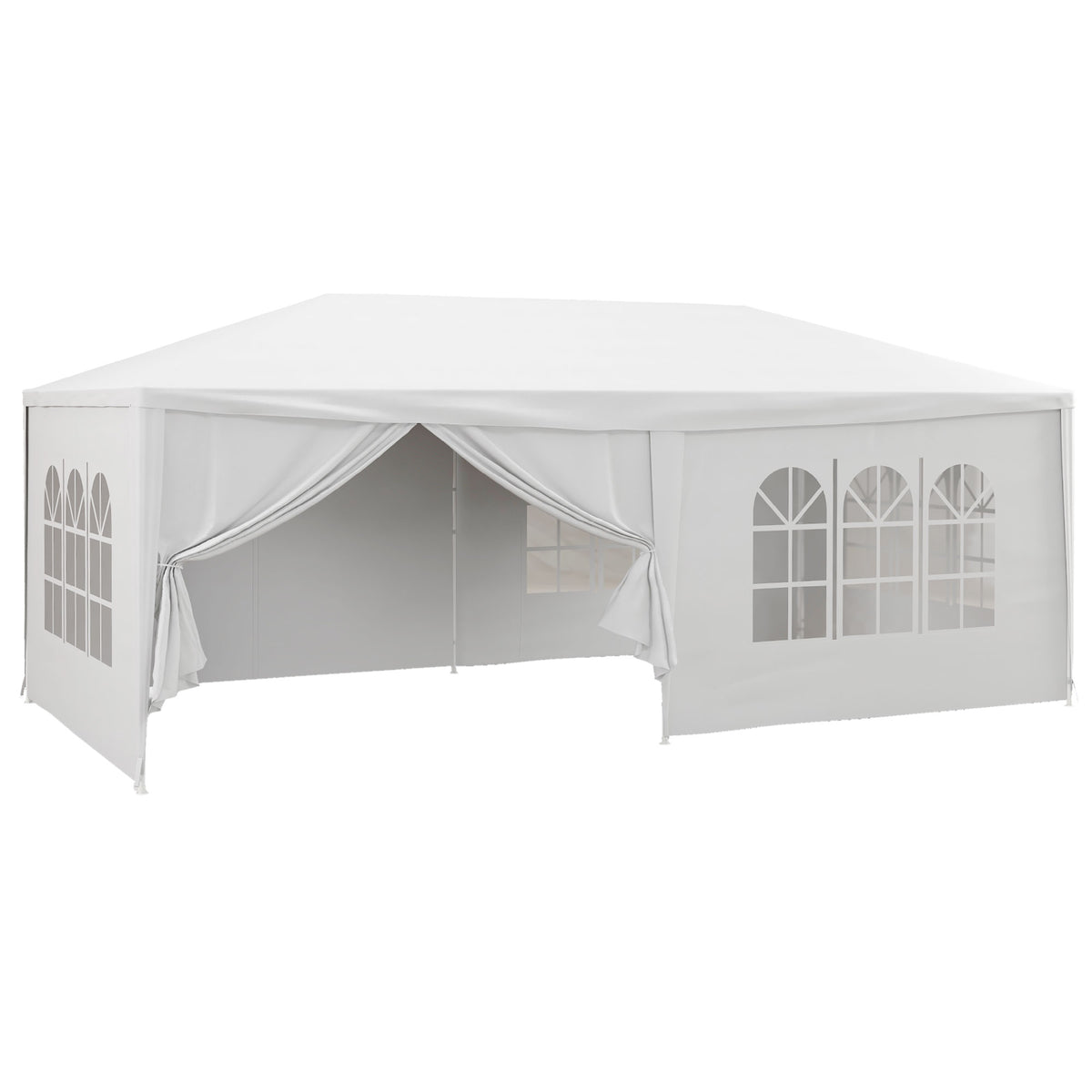 Carpa De Jardín Outsunny Metal, Pe Blanco 583x293x250 Cm_0