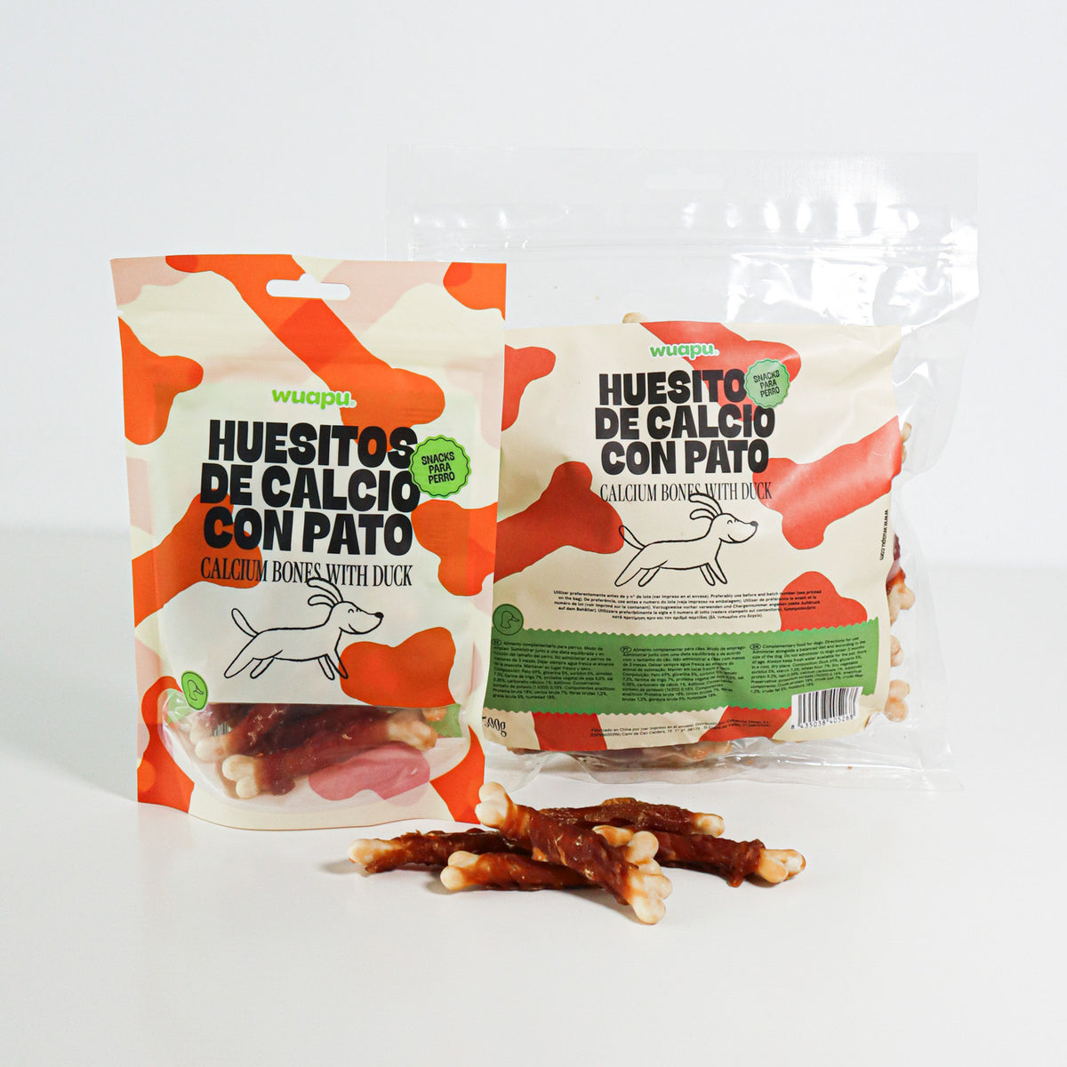 Snack Natural Para Perro Huesitos De Calcio Con Pato Wuapu 500gr_0