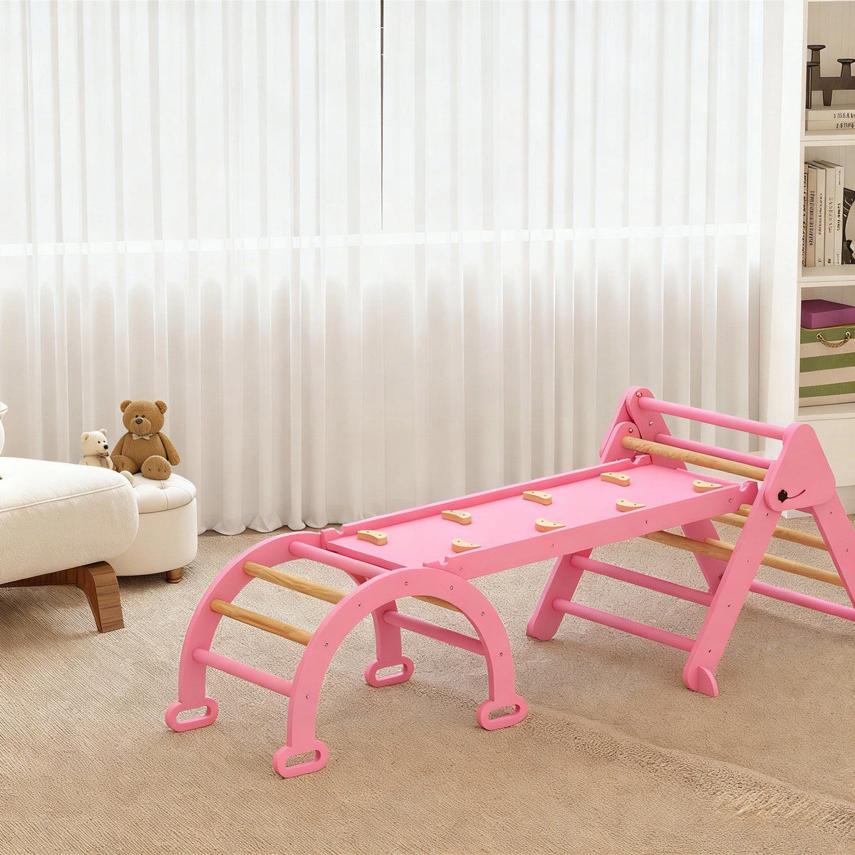 Triángulo De Escalada Aiyaplay Madera De Álamo, Madera De Pino Rosa 188x70x59 Cm 331-097v00pk_3