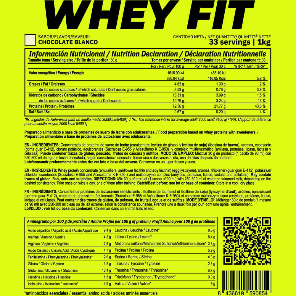 Whey Fit - 1kg - Chocolate Blanco - Aumenta La Masa Muscular - Masmusculo_4