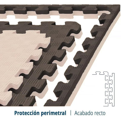Tatami Puzzle EVA para suelo infantil 1x1m x40mm Marron - Beige Pack Ahorro 1 Unidades_1