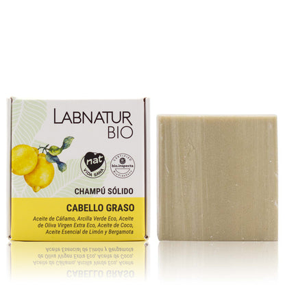Champú Sólido para Cabello Graso Labnatur Bio 75 g | Arcilla Verde | Control de Sebo | Limpieza Purificante | Vegano_0