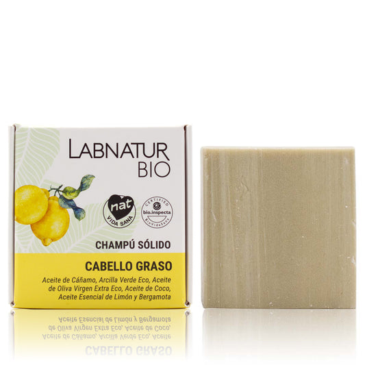 Champú Sólido para Cabello Graso Labnatur Bio 75 g | Arcilla Verde | Control de Sebo | Limpieza Purificante | Vegano_0