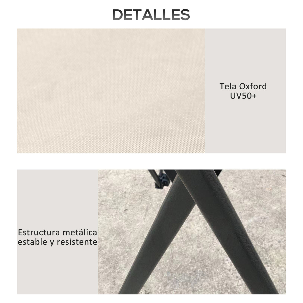 Carpa Plegable Outsunny Metal, Poliéster Beige 392x392x283 Cm_3