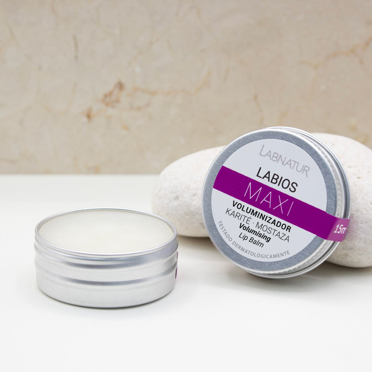 Bálsamo Labial Voluminizador Labnatur 15 ml | Efecto Volumen e Hidratación | Karité, Cacao y Brotes de Mostaza_1