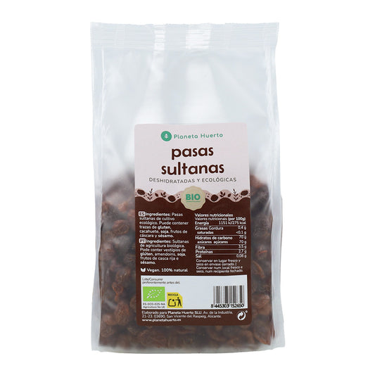 Pasas sultanas ECO, Planeta Huerto, 250 g