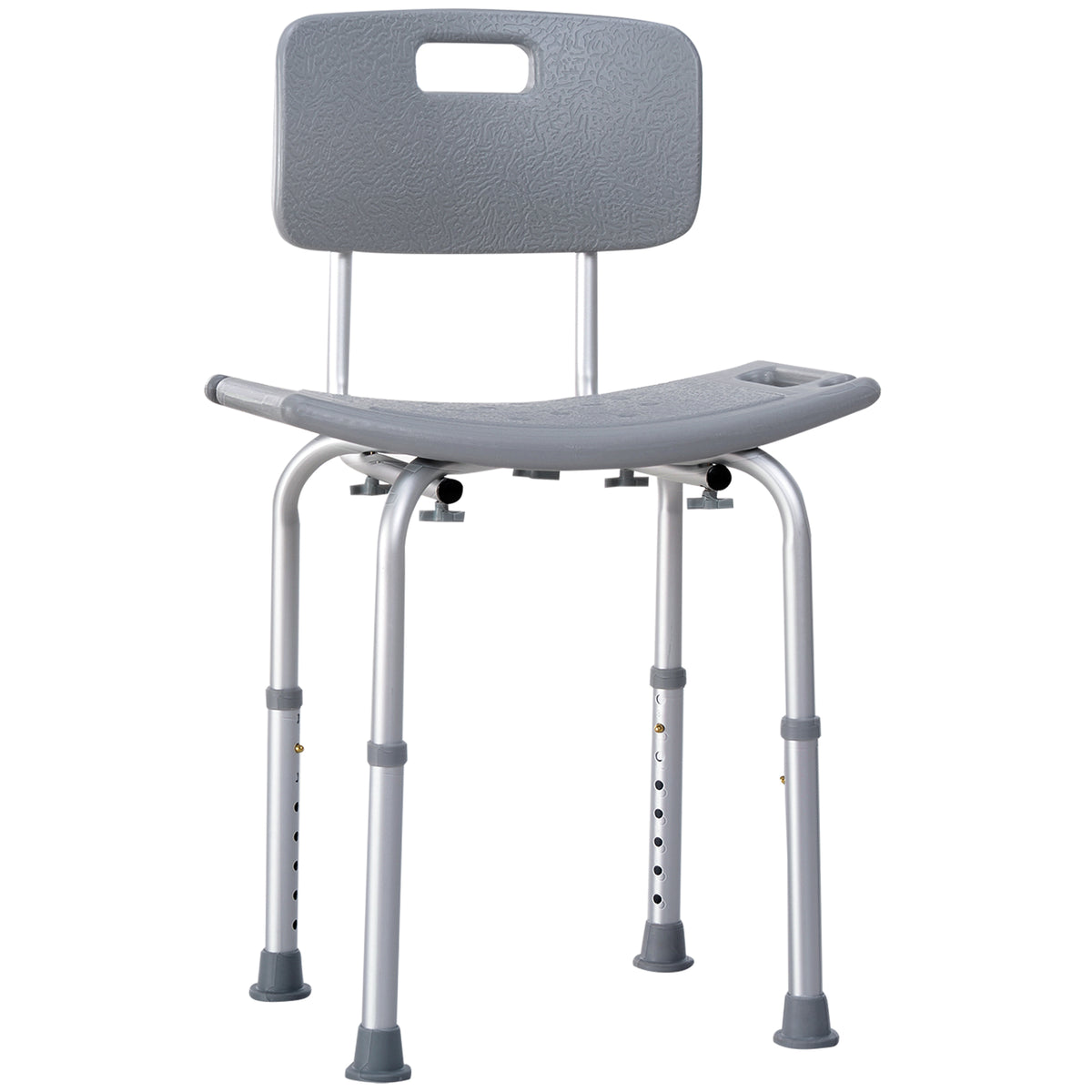 Silla De Ducha Homcom Aleación De Aluminio, Pe Gris 43x50,6x88 Cm_0
