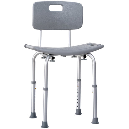 Silla De Ducha Homcom Aleación De Aluminio, Pe Gris 43x50,6x88 Cm_0