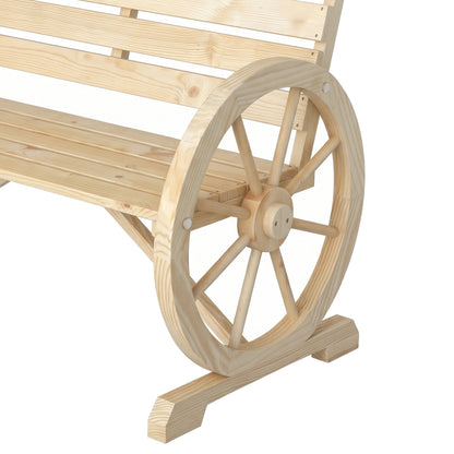 Banco De Jardín Outsunny Madera De Abeto Madera Natural 105.5x56x79 Cm_5