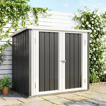 Cobertizo De Jardín 1,26 M² Con 2 Puertas Outsunny 147x86x134cm Negro_1