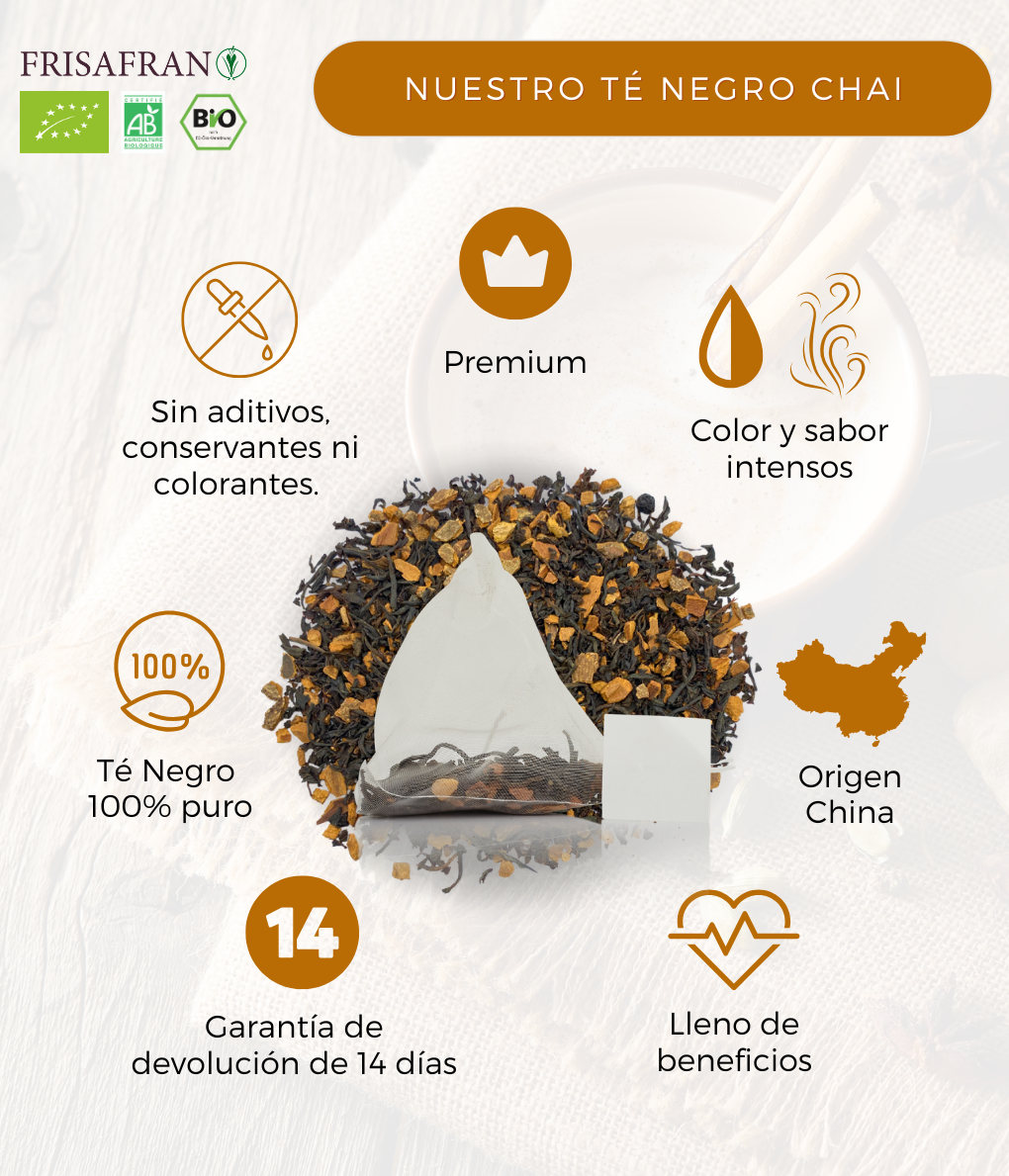 Té Negro Chai Ecológico Pirámides | Calidad | Frisafran 30 Uds_4