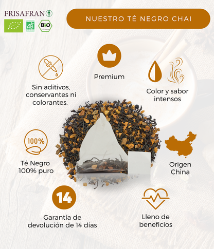 Té Negro Chai Ecológico Pirámides | Calidad | Frisafran 30 Uds_4