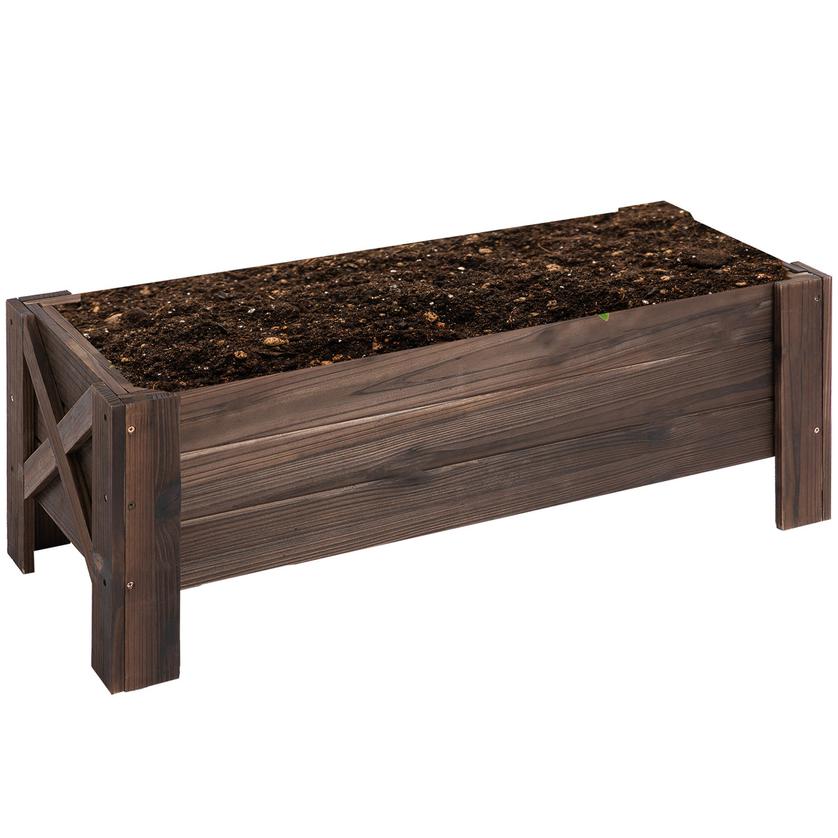 Huerto Urbano Rectangular Outsunny Marrón 100x36,5x36 Cm_0