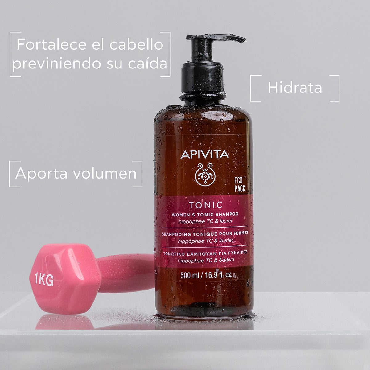 Champú tonificante para mujeres para la caída del cabello - ECOPACK APIVITA, 500 ml