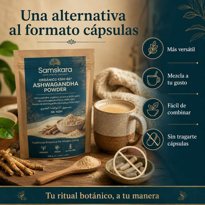 Ashwagandha Ksm-66 En Polvo Bio - Pack 2 X 100g (2 Envases Retail) | Superalimento Ecológico Vegano Para Batidos_1