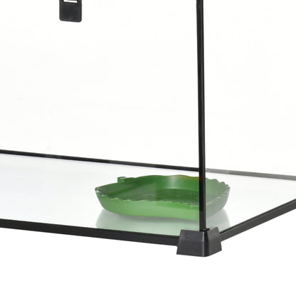 Terrario Para Reptiles Pawhut Vidrio Templado, Acero Negro 50x30x25 Cm_5