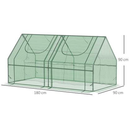 Invernadero De Terraza Outsunny Acero, Pvc Verde 180x90x90 Cm_2