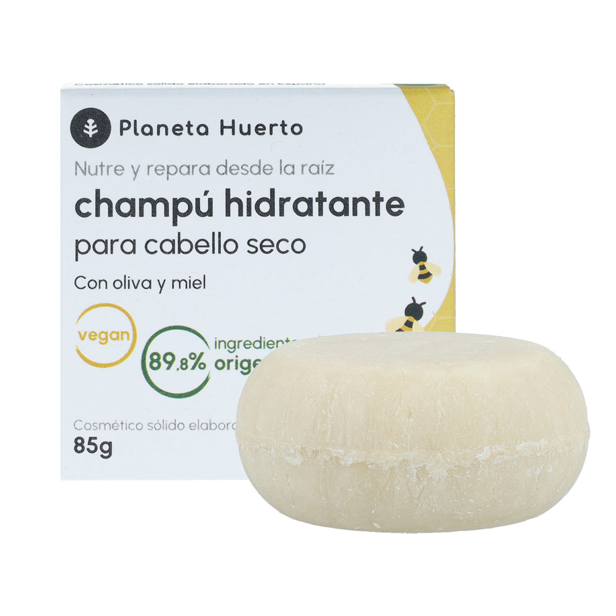 Champú sólido hidratante Oliva y Miel Planeta Huerto 85 gr