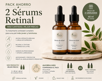 Pack 2 Sérums Faciales Retinal Y Ácido Hialurónico M&amp;on Naturals – Antiedad Y Antiarrugas – 2 X 30 Ml_1