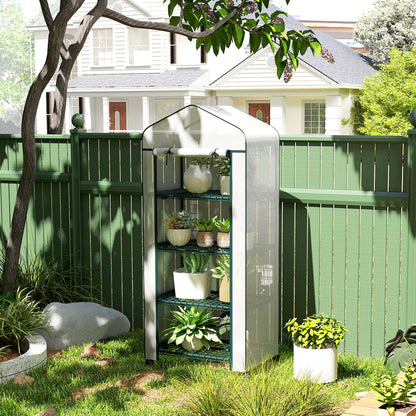 Invernadero De Jardín Outsunny Acero, Pe Blanco 69x50x165 Cm 845-228v05wt_1
