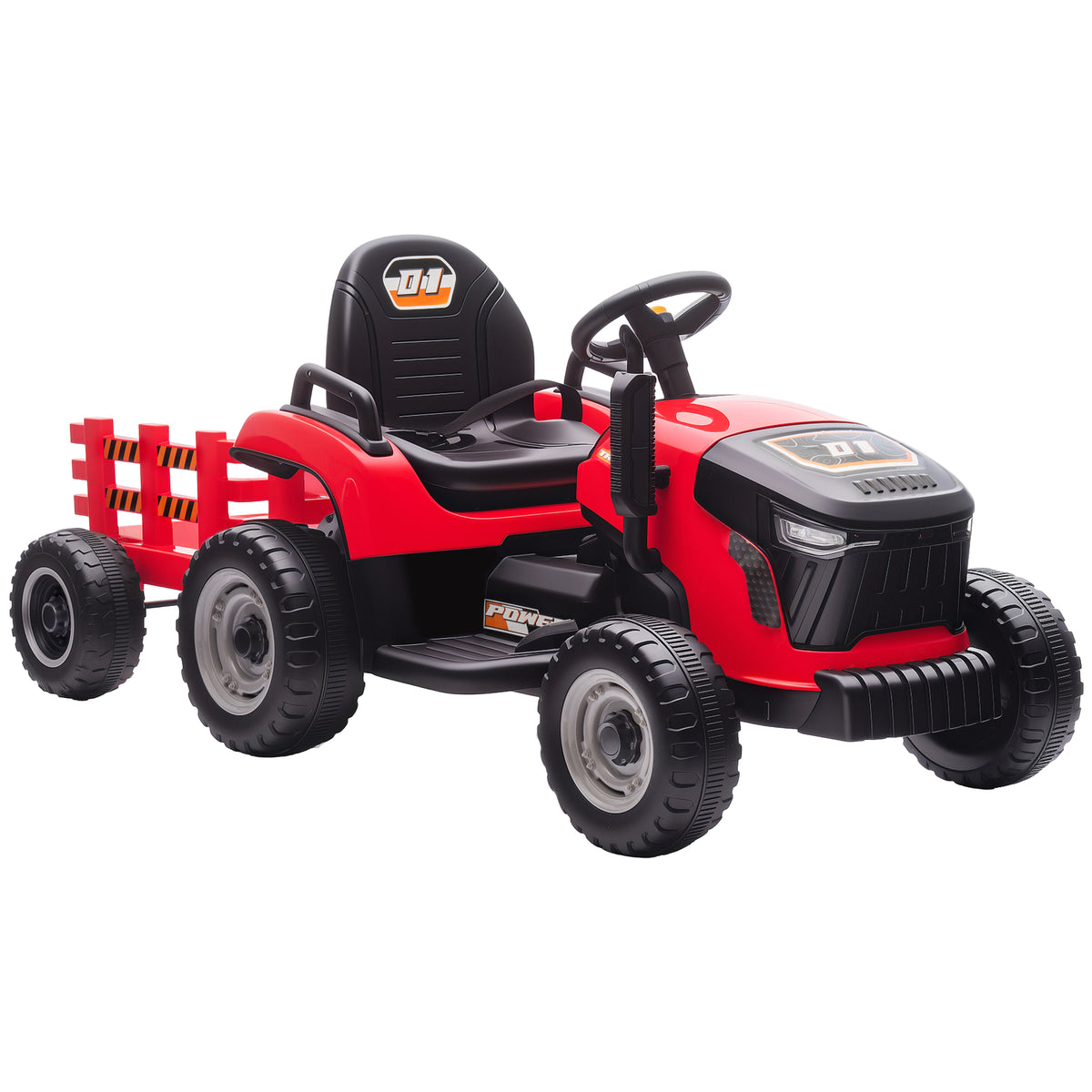 Tractor Eléctrico Infantil Aiyaplay Plástico, Metal Rojo 139x58x55 Cm 370-389v90rd_0