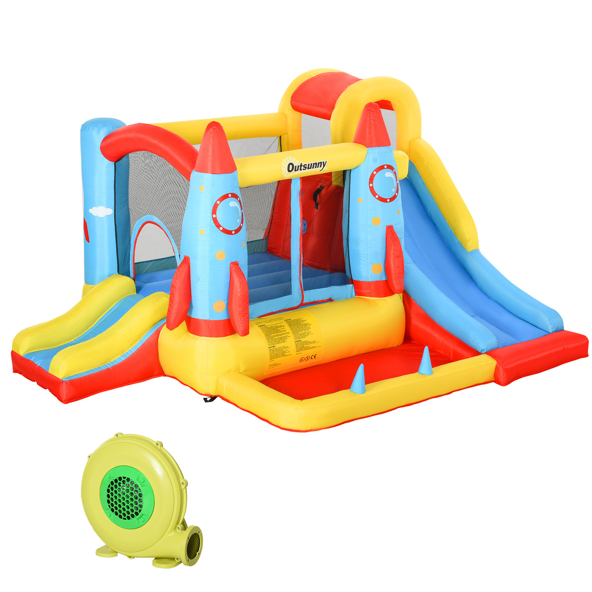 Castillo Inflable Outsunny Tejido Oxford Y Poliéster Multicolor 330x265x185 Cm_0